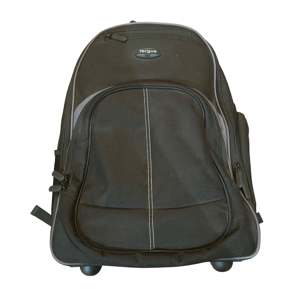 Targus Rolling Backpack Black Grey Laptop Travel Bag Carry On College Computer